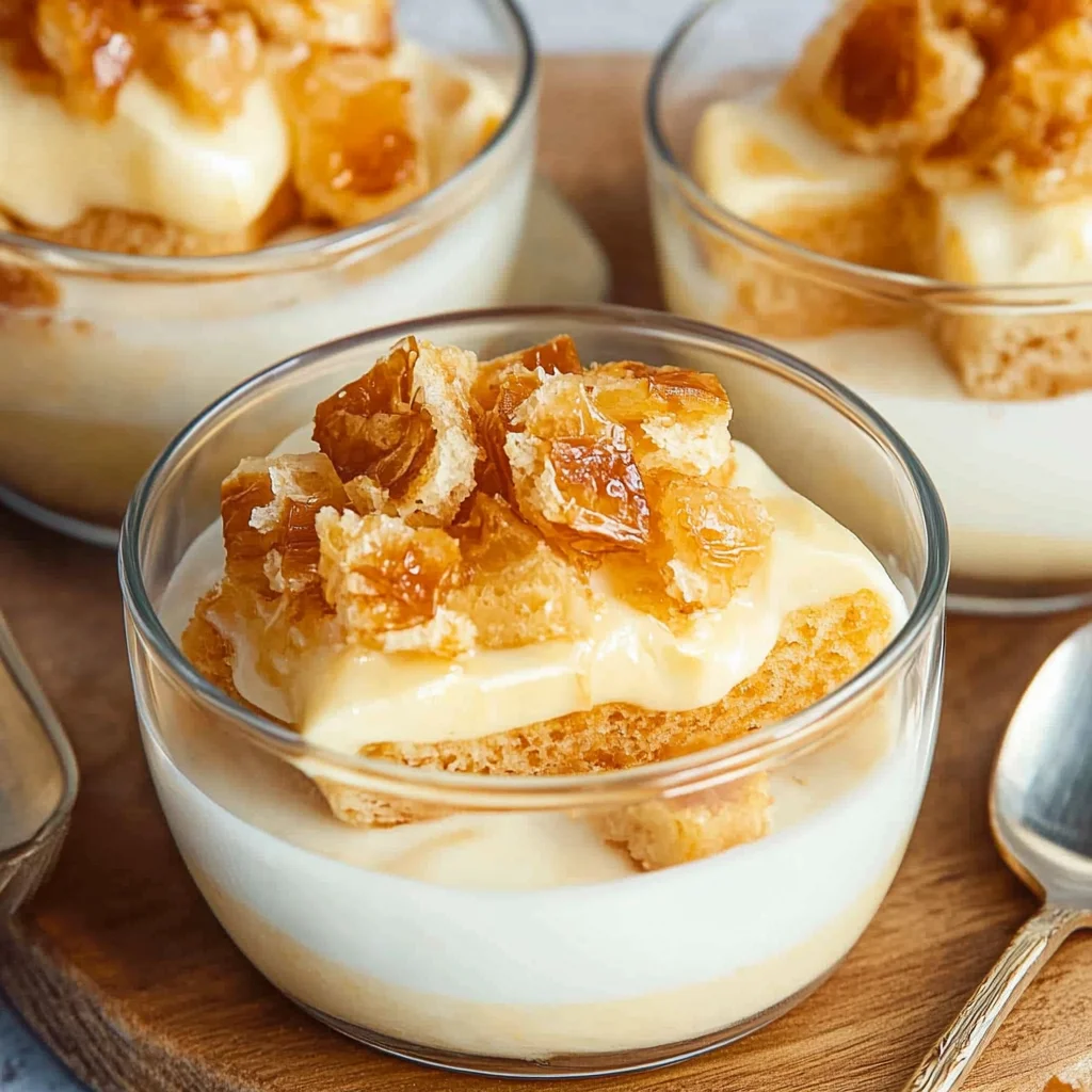 Bienenstich-Dessert - mit Löffelbiskuit