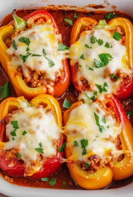 Gefüllte Paprika mit Hackfleisch im Ofen