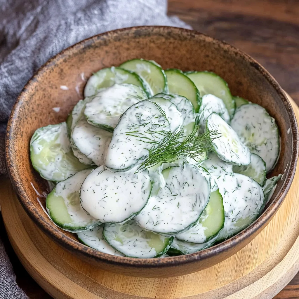 Gurkensalat mit Sahne & Dill - Omas einfaches Rezept