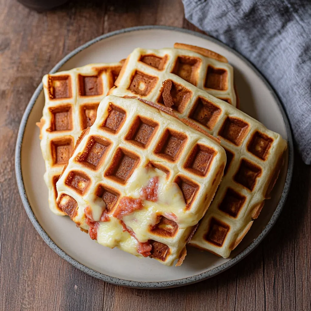 Herzhafte Waffeln mit Käse (Pizzawaffeln)