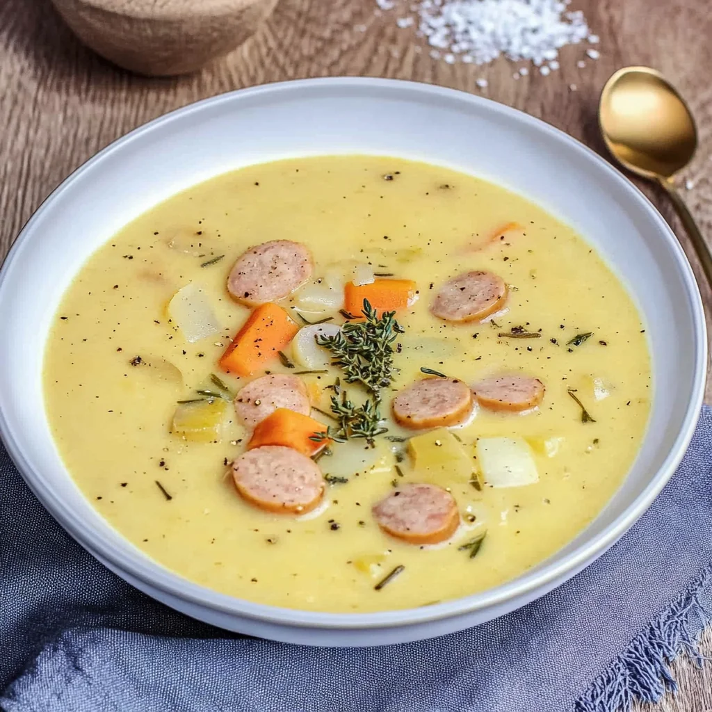 Kartoffelsuppe mit Würstchen wie von Oma