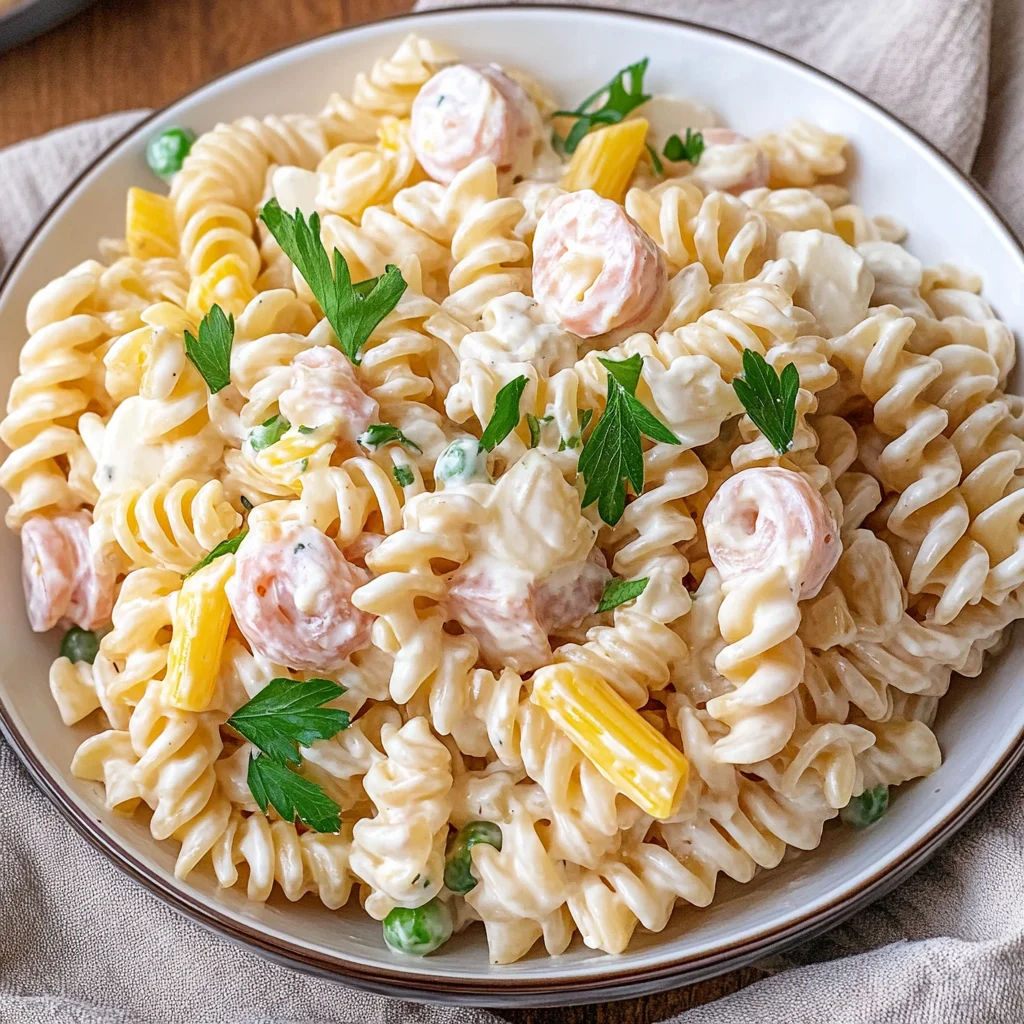 Klassischer Nudelsalat mit Mayo - einfach & schnell