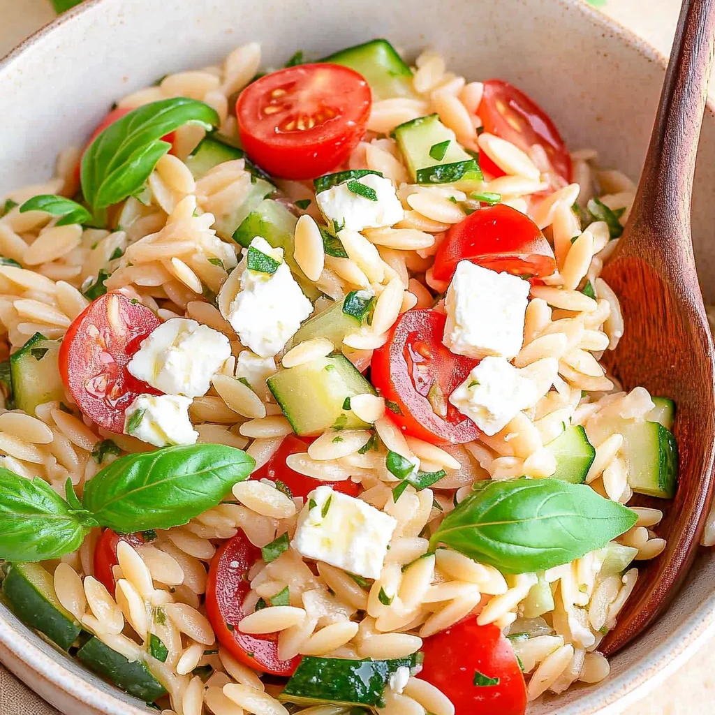 Kritharaki-Salat mit Feta - schnell & einfach