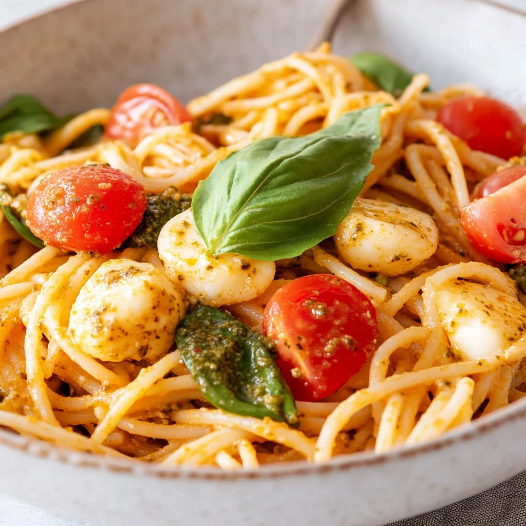 Spaghettisalat mit Pesto - schnell & einfach