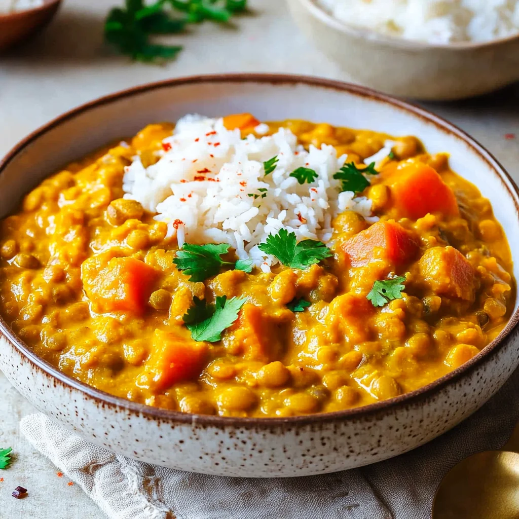 Süßkartoffel-Linsen-Curry