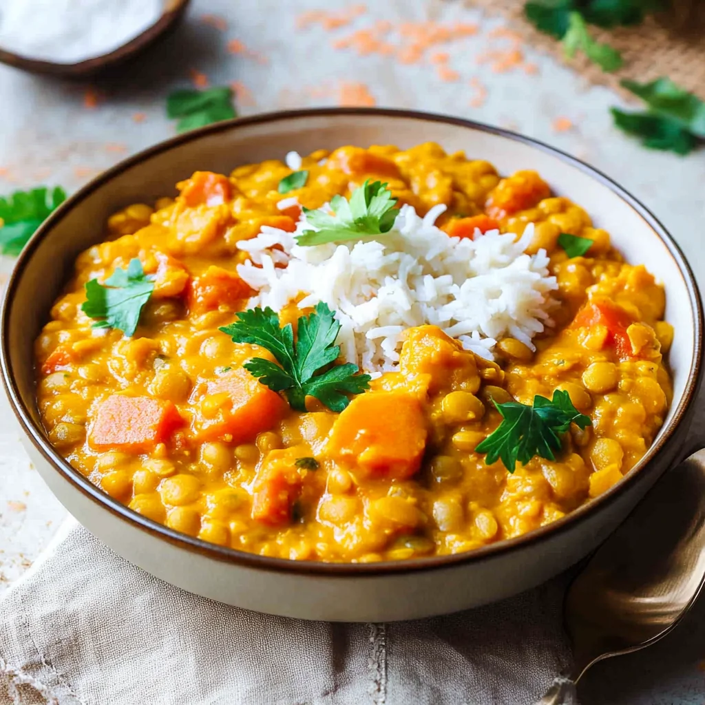 Süßkartoffel-Linsen-Curry