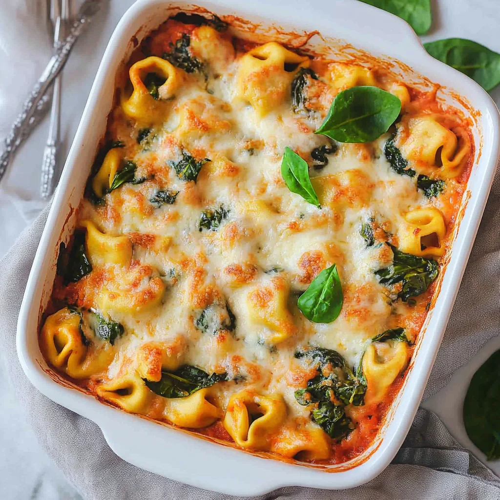 Tortellini-Auflauf mit Spinat