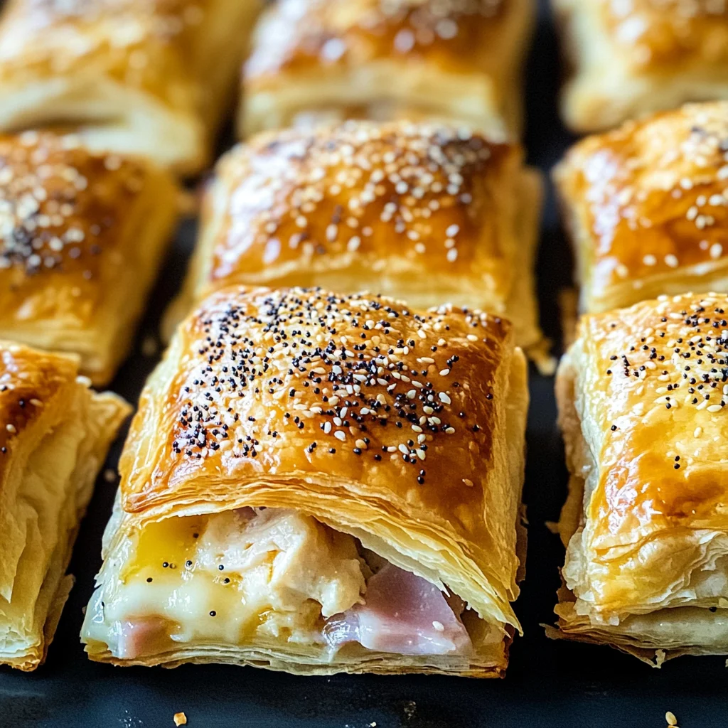 Blätterteig mit HähnchenHähnchenschinken und Käse