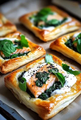 Blätterteig mit Lachs und Spinat