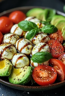 Caprese-Salat mit Avocado und Tomaten