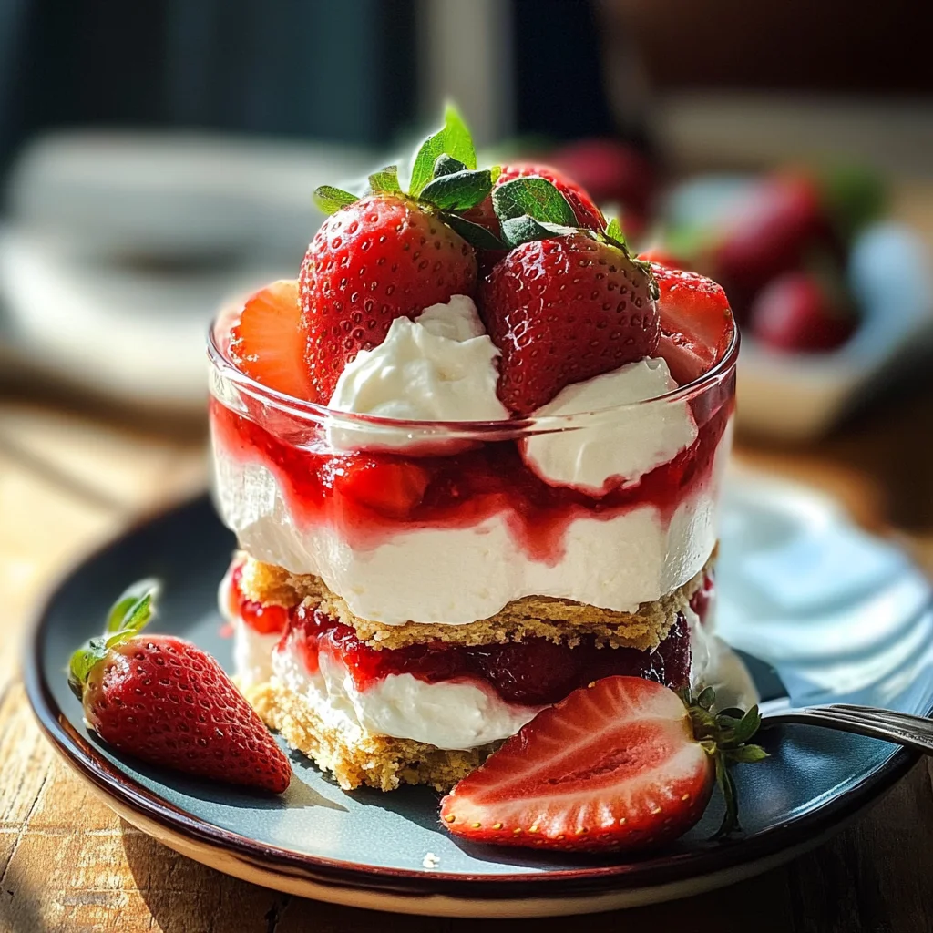 Erdbeer-Butterkeks-Dessert